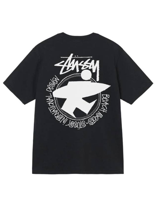 Beach Route Surfman Short Sleeve T-Shirt Black - STUSSY - BALAAN.