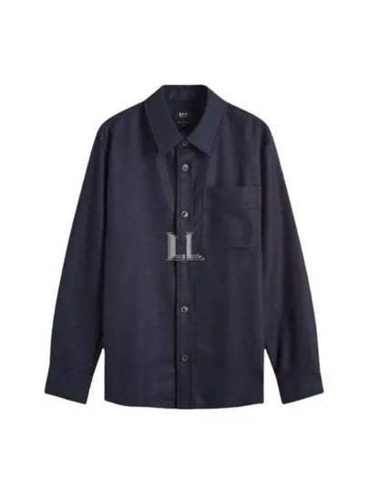 Basile Wool Long Sleeve Overshirt Navy - A.P.C. - BALAAN 2