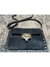 Rockstud Python Pattern Mini Cross Bag Black - VALENTINO - BALAAN 8