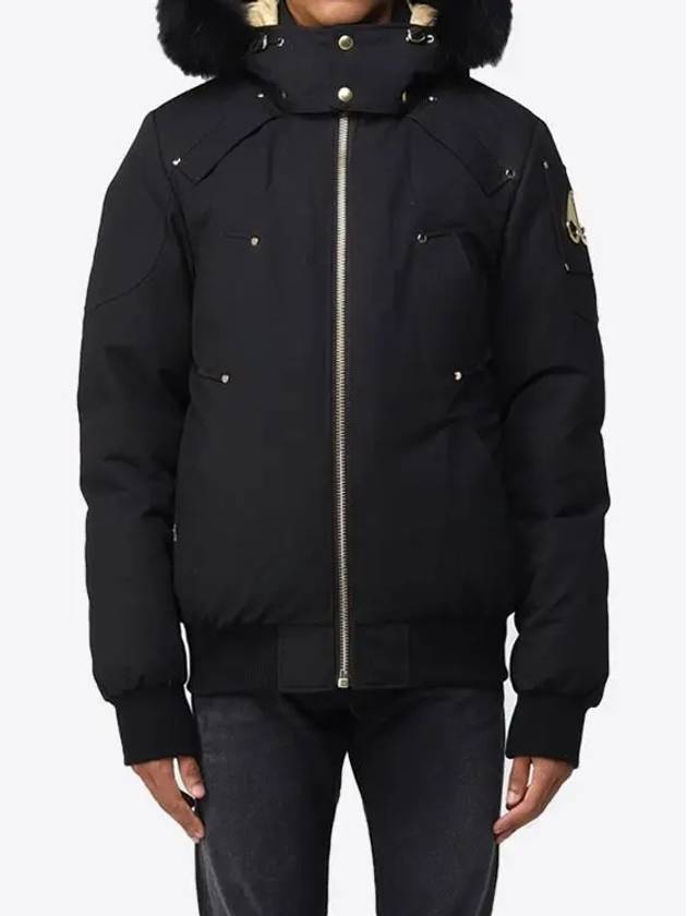 Ballistic Bomber Jacket Black Fox Fur Gold Metal Black - MOOSE KNUCKLES - BALAAN 4