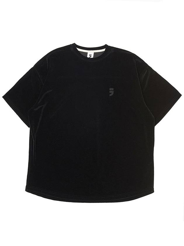 Drop-Shoulder Velvet 1/2 Tee Black - A NOTHING - BALAAN 2