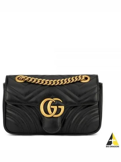 GG Marmont Matelasse Gold Chain Mini Cross Bag Black - GUCCI - BALAAN 2