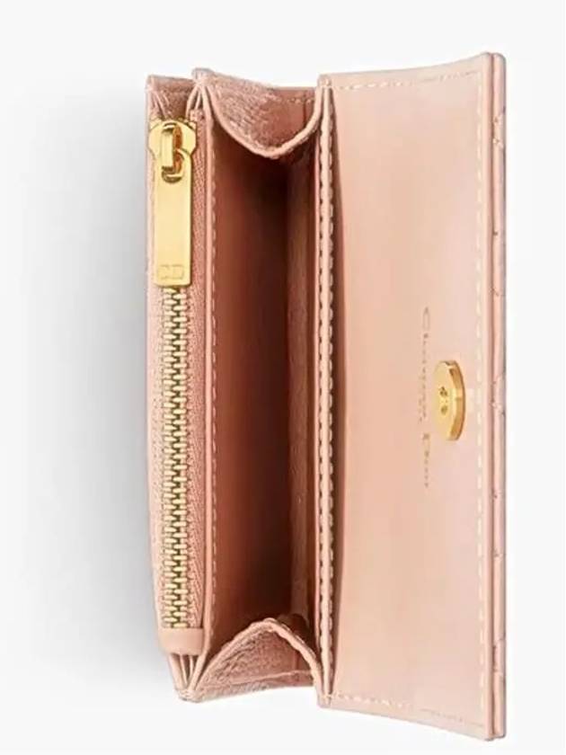 Caro XS Supple Cannage Calfskin Card Wallet Rose Des Vents - DIOR - BALAAN 4