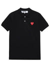 Red Heart Wappen Polo Shirt Black - COMME DES GARCONS - BALAAN 2