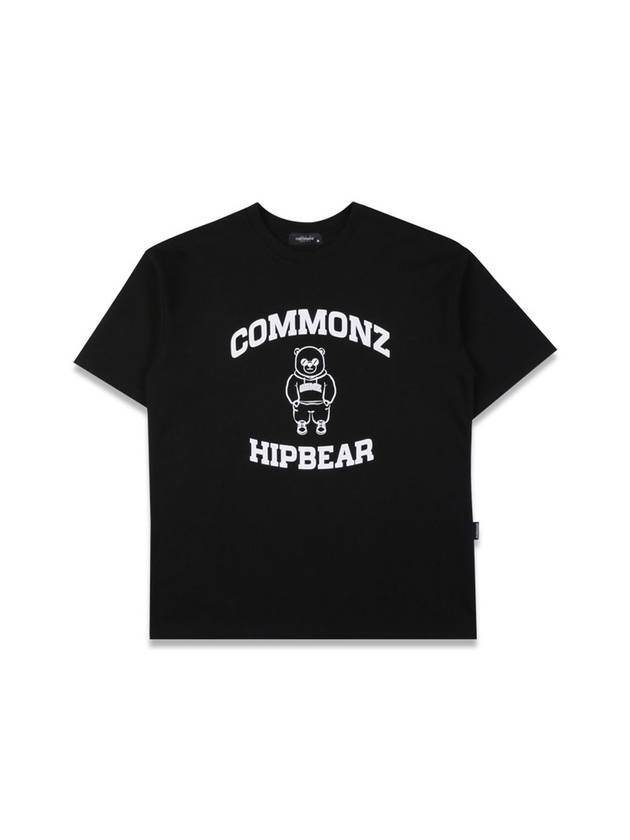 Hip Bear Short Sleeve T-Shirt Black - COMMONZ - BALAAN 1