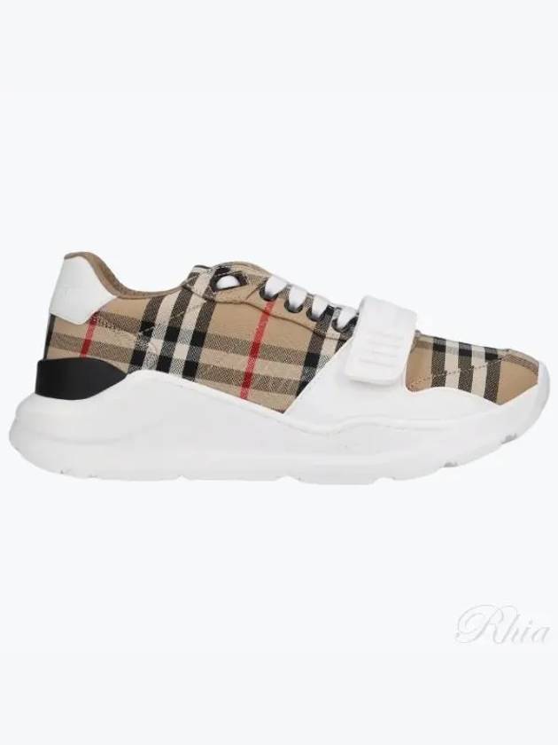 Vintage Check And Leather Sneakers White Archive Beige - BURBERRY - BALAAN 2