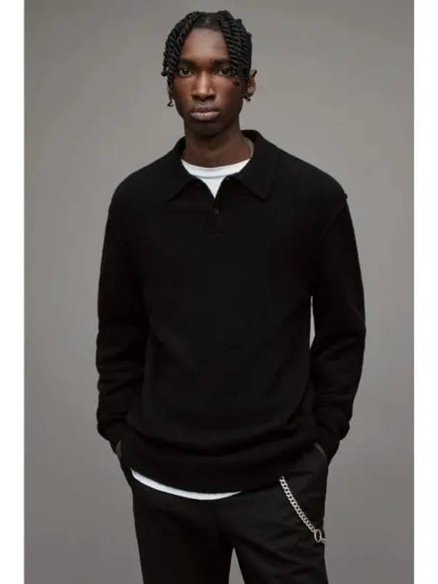 Staten Polo Knit MK185X 5 Natural Black - ALLSAINTS - BALAAN 1