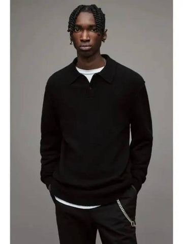 Staten Polo Knit MK185X 5 Natural Black - ALLSAINTS - BALAAN 1