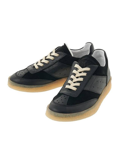 6 Court Suede Leather Low Top Sneakers Black - MAISON MARGIELA - BALAAN 1