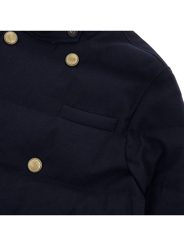 Double Breasted Padded Coat Navy - BRUNELLO CUCINELLI - BALAAN.