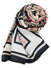 Monogram Stripe Silk Muffler Beige - BURBERRY - BALAAN.