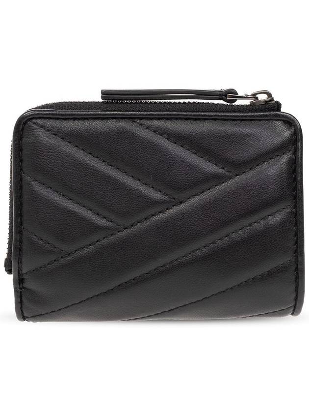 Kira Chevron Pave Logo Half Wallet Black - TORY BURCH - BALAAN 3