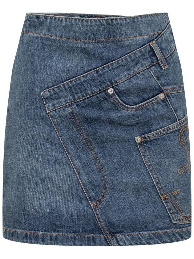 Twister Mini Denim A-Line Skirt Blue - JW ANDERSON - BALAAN 2