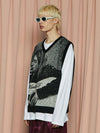 graphic knit vest black - UNALLOYED - BALAAN 3