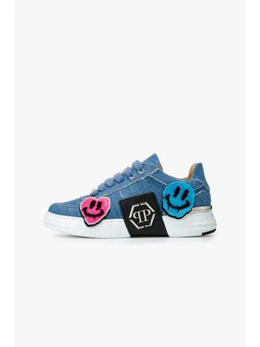 Women s Smile Waffen Denim Sneakers Blue - PHILIPP PLEIN - BALAAN 1