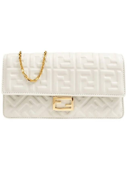 FF Baguette Nappa Leather Long Wallet White - FENDI - BALAAN 2