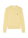 Fox Head Patch Adjusted Round Neck Cardigan Yellow - MAISON KITSUNE - BALAAN 1