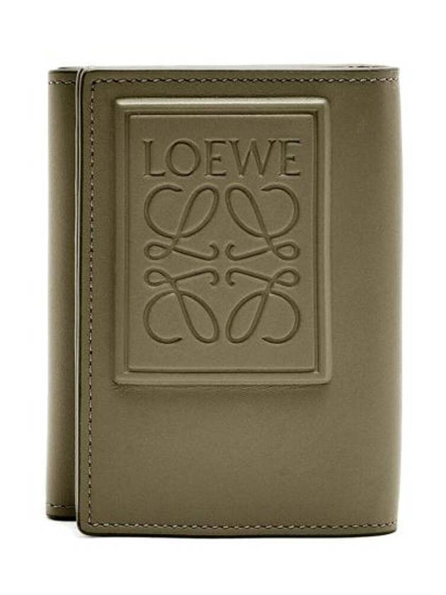 Satin Calfskin Half Wallet Khaki Green - LOEWE - BALAAN 1