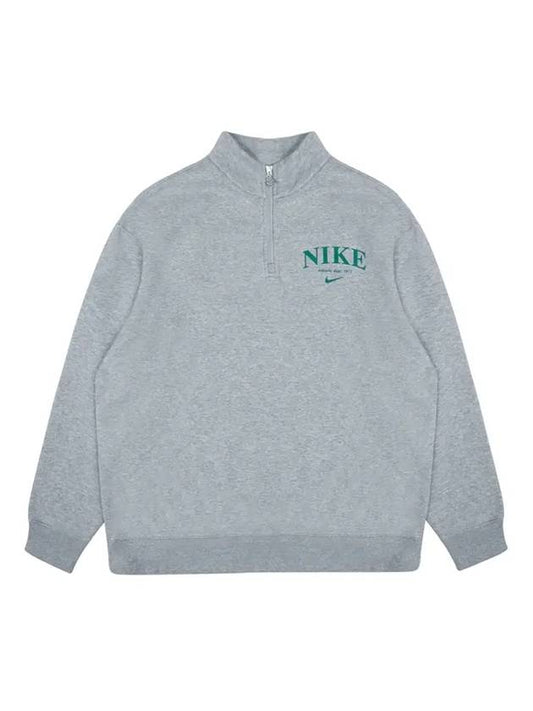 Essential Fleece Anorak Sweatshirt Grey - NIKE - BALAAN 1