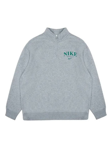 Essential Fleece Anorak Sweatshirt Grey - NIKE - BALAAN 1