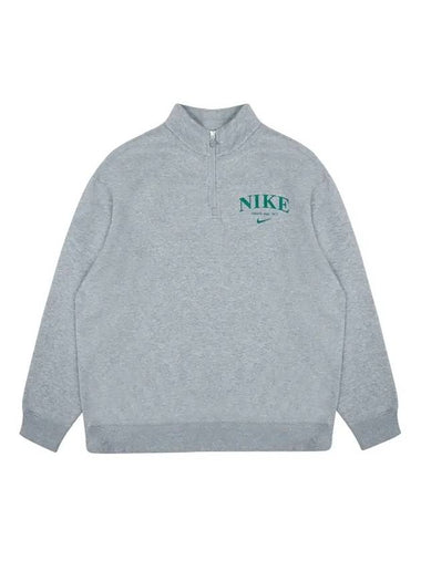 Essential Fleece Anorak Sweatshirt Grey - NIKE - BALAAN 1