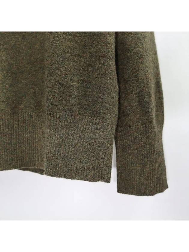 Signature Stitch V-neck Wool Cardigan Green - MAISON MARGIELA - BALAAN 4