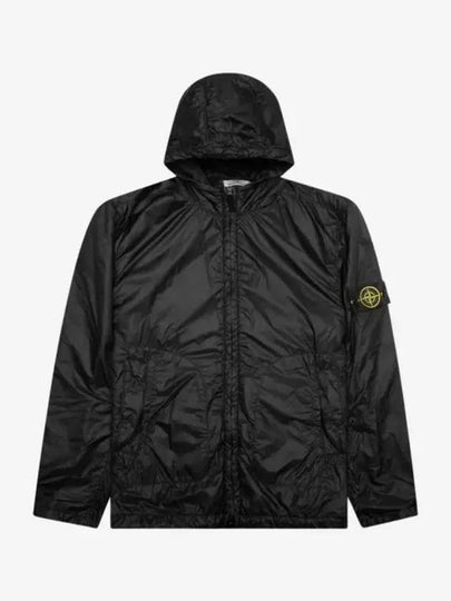 Garment Dyed Micro Yarn Hooded Jacket Black - STONE ISLAND - BALAAN 2