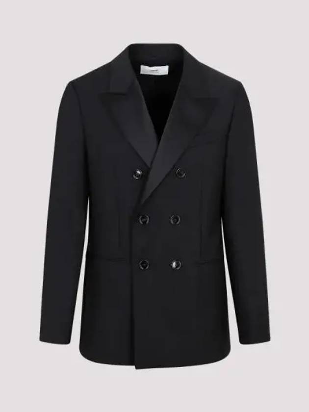 Double Breasted Smoking Jacket Black - AMI - BALAAN 2