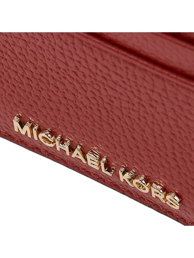 Pebble Leather Card Wallet Red - MICHAEL KORS - BALAAN 7