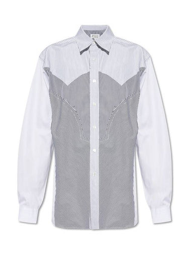 Striped Patchwork Long-Sleeved Shirt - MAISON MARGIELA - BALAAN 1