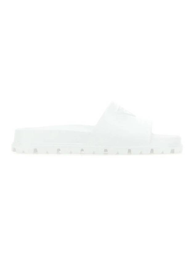 triangle logo rubber slippers white - PRADA - BALAAN 1