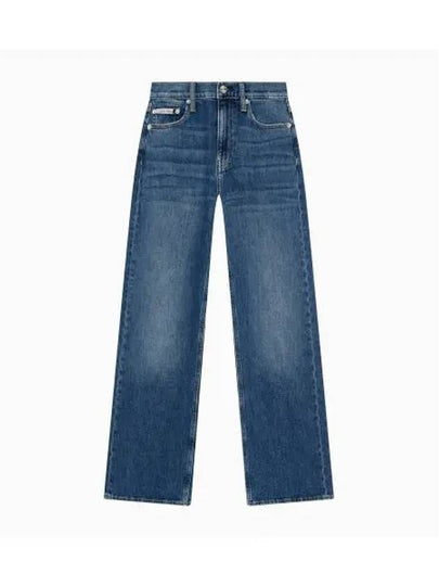 High Rise Wide Fit Jeans Mid Blue - CALVIN KLEIN - BALAAN 2