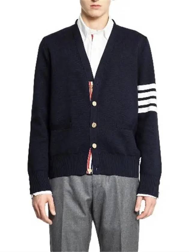 Milano Stitch 4 Bar Cardigan Navy - THOM BROWNE - BALAAN 4