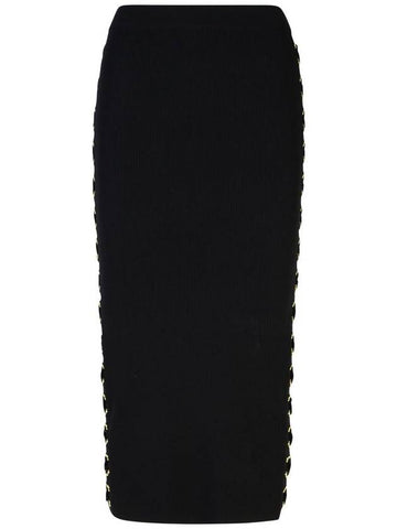 Michael Kors Black Viscose Blend Skirt - MICHAEL KORS - BALAAN 1