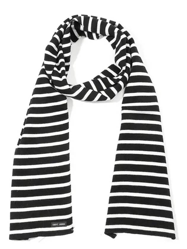 KH Duguay Stripe Muffler White Black - SAINT JAMES - BALAAN 2