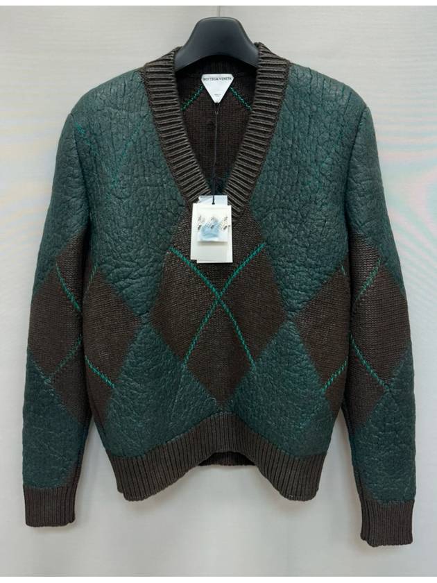 argyle v neck sweater - BOTTEGA VENETA - BALAAN 3