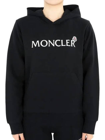 Kids lettering logo wappen hood sweatshirt black 8G00008 899PS 999 12 14A adult wearable - MONCLER - BALAAN 1