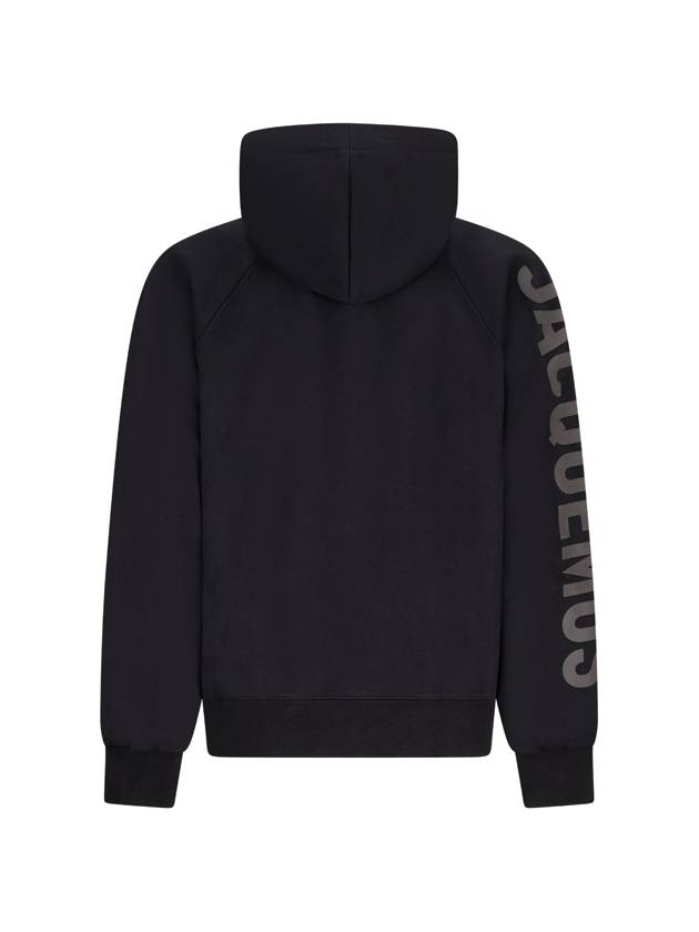 Le Typo Classic Fit Cotton Hoodie Black - JACQUEMUS - BALAAN 3