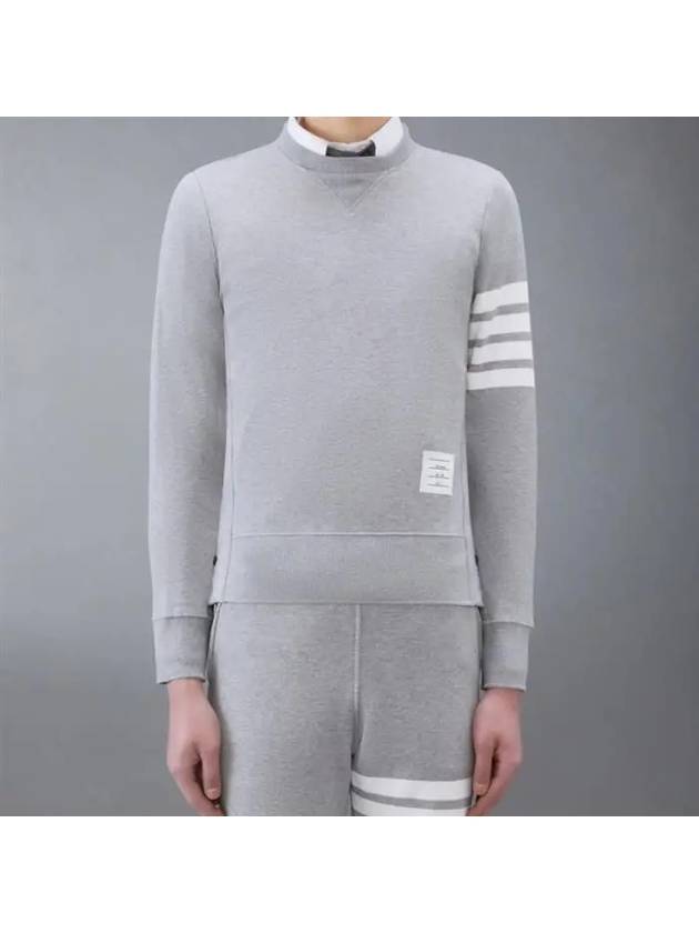 4 Bar Loopback Jersey Sweatshirt Light Grey - THOM BROWNE - BALAAN 6