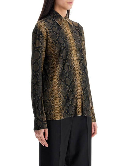 brown python print long sleeve shirt - NORMA KAMALI - BALAAN 2