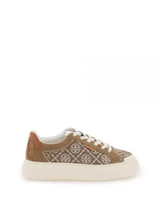 Ladybug Monogram Low Top Sneakers Brown - TORY BURCH - BALAAN 2