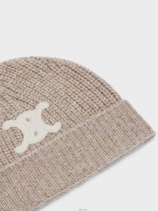 Triomphe Cashmere Seamless Beanie Sand - CELINE - BALAAN 3