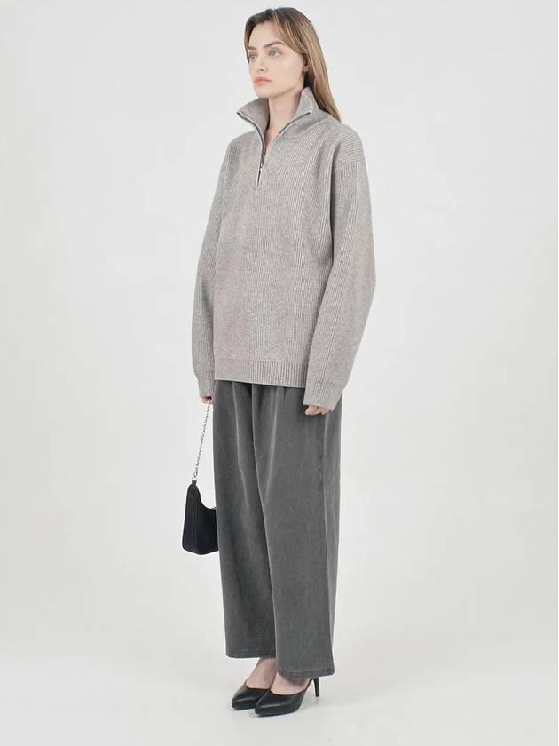 Two Tuck Pigment Wide Crop Pants Charcoal - CHANCE'S NOI - BALAAN 5