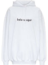 Women's logo printed oversized Hoodie top white - BALENCIAGA - BALAAN 1