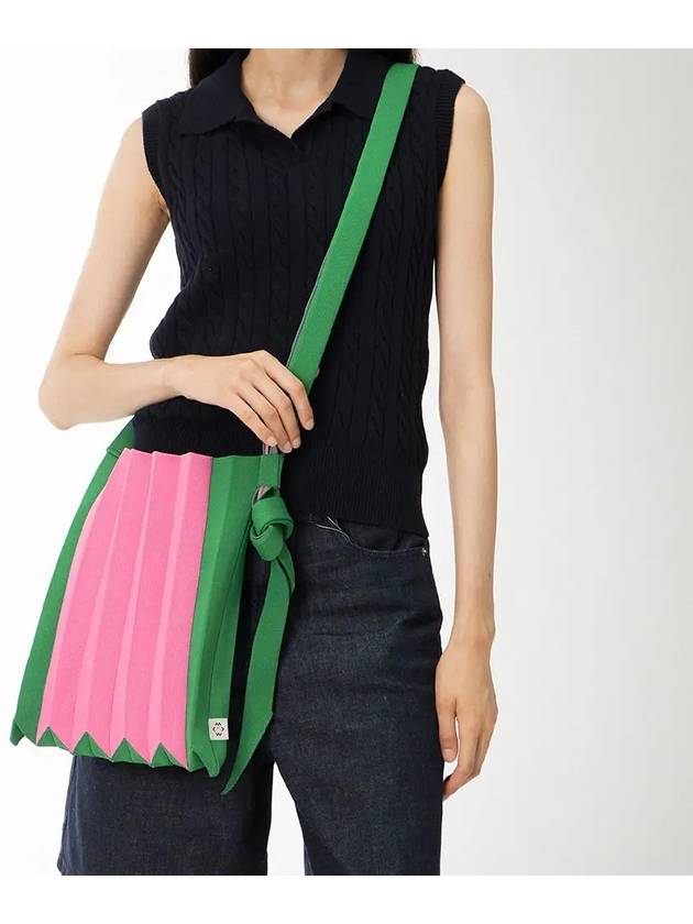 New Cross Bag Pink Green - PLEATSMAMA - BALAAN 5