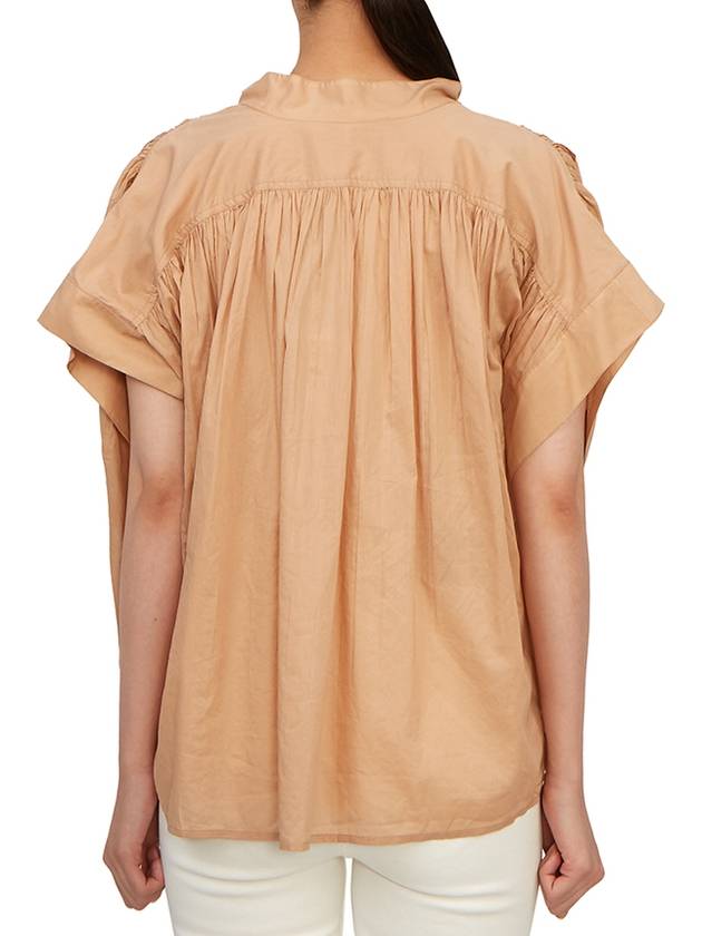 Women's Cory Short Sleeve Blouse Beige Brown - VANESSA BRUNO - BALAAN 4