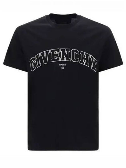 College Embroidered Logo Short Sleeve T-Shirt Black - GIVENCHY - BALAAN 2