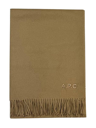 Signature Embroidered Logo Wool Muffler Camel - A.P.C. - BALAAN 2