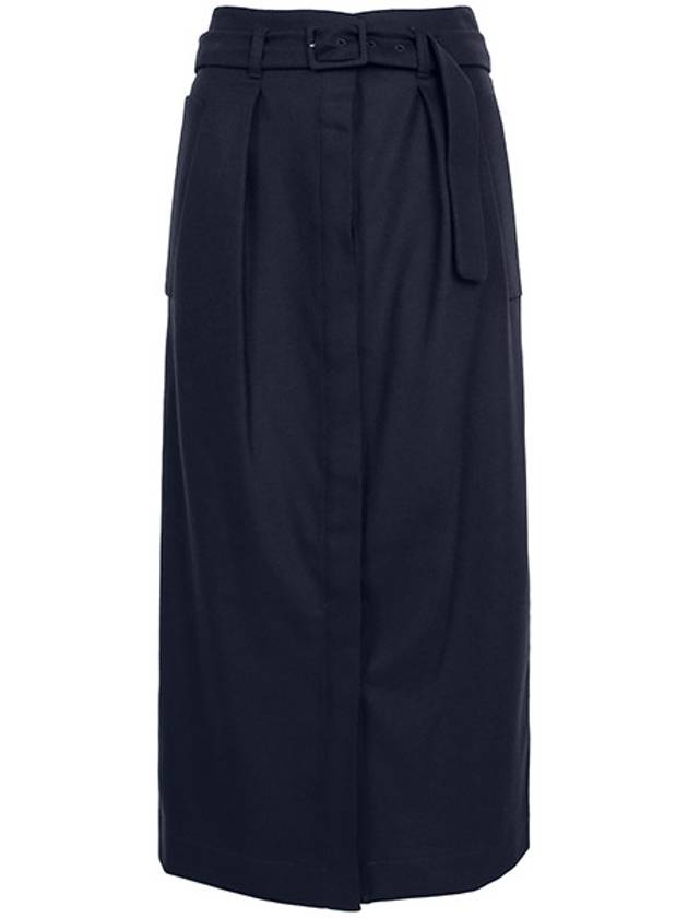 Navy Romina Wool Skirt 027 00022 - MAX MARA - BALAAN 1