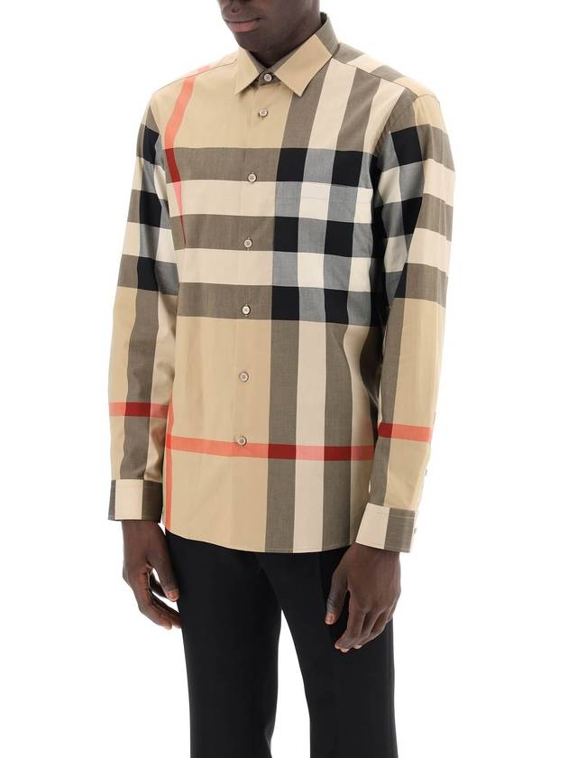 Check Cotton Long Sleeve Shirt Archive Beige - BURBERRY - BALAAN 5